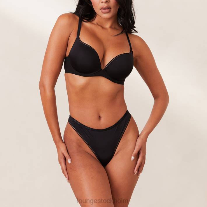 Lounge kvinnor svart underkläder FP6J154 komfort push-up t-shirt bh & string set