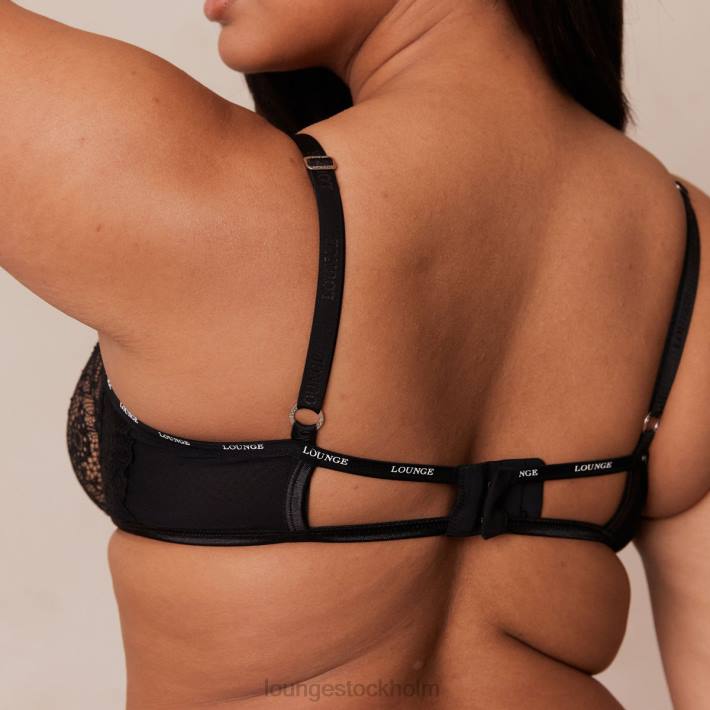 Lounge kvinnor svart underkläder FP6J16 charmad balkong-bh & stringtrosa/trosa set