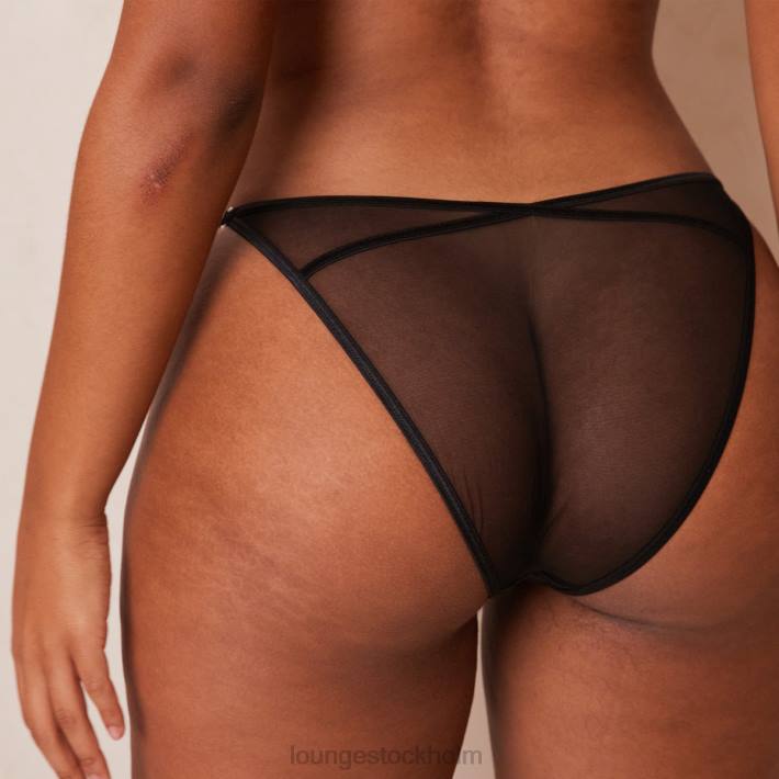 Lounge kvinnor svart underkläder FP6J17 illustration balkong BH & stringtrosa/trosa set