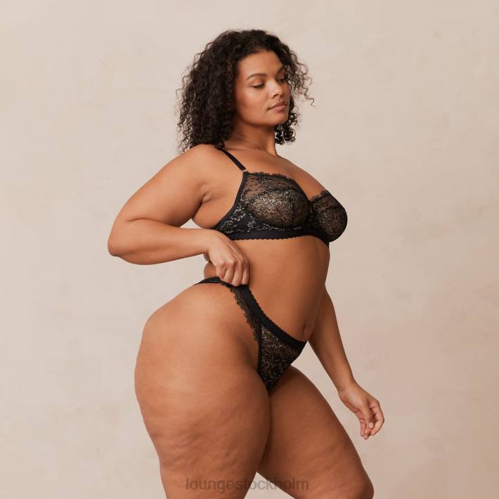 Lounge kvinnor svart underkläder FP6J22 desire balkong bh & string/trosa set