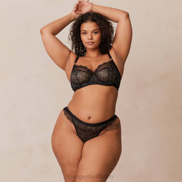 Lounge kvinnor svart underkläder FP6J22 desire balkong bh & string/trosa set