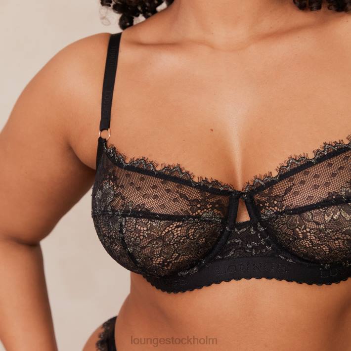 Lounge kvinnor svart underkläder FP6J22 desire balkong bh & string/trosa set