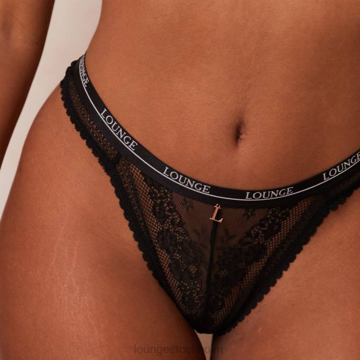 Lounge kvinnor svart underkläder FP6J24 liberty balkong bh & stringtrosa/trosa set