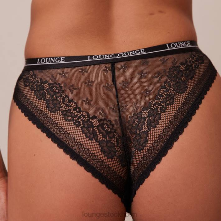 Lounge kvinnor svart underkläder FP6J24 liberty balkong bh & stringtrosa/trosa set