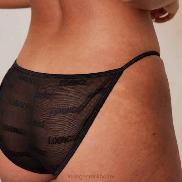 Lounge kvinnor svart underkläder FP6J36 djärv mesh bh & stringtrosa/kalsonger set