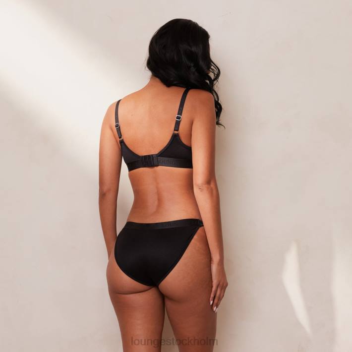 Lounge kvinnor svart underkläder FP6J43 snygg mindful bh & stringtrosa/trosa