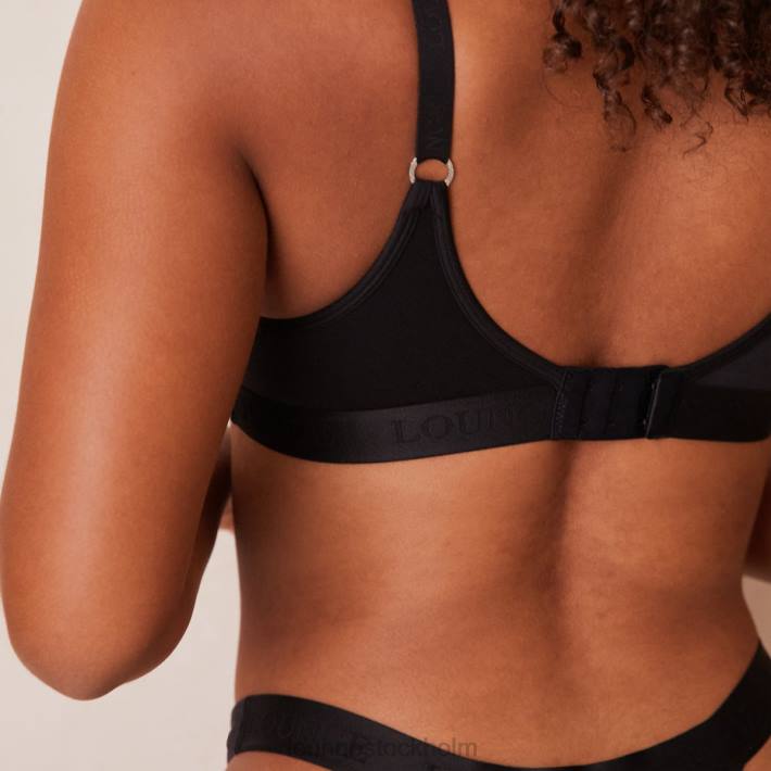 Lounge kvinnor svart underkläder FP6J43 snygg mindful bh & stringtrosa/trosa