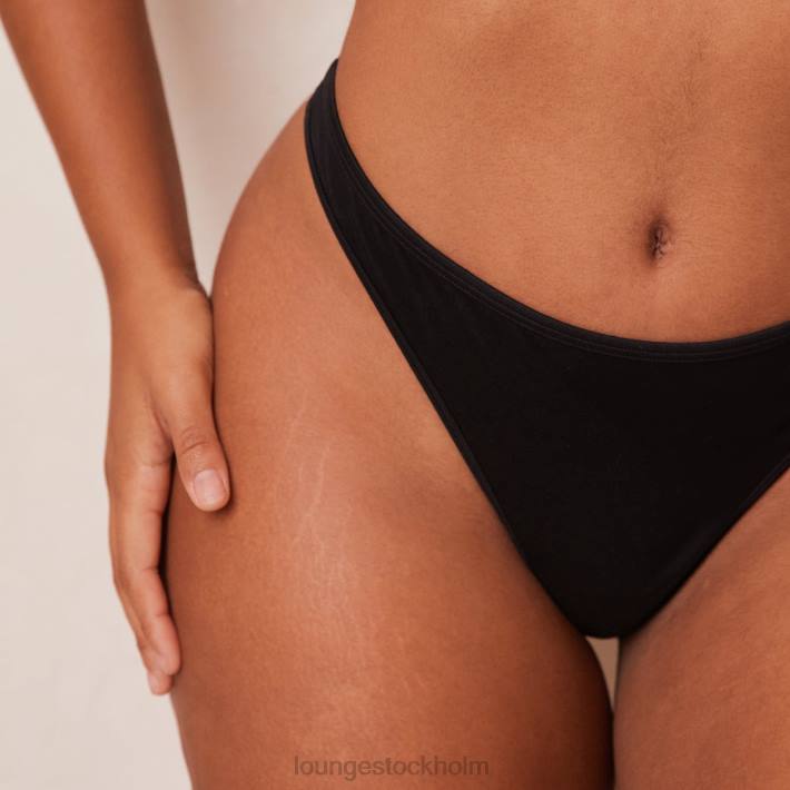 Lounge kvinnor svart underkläder FP6J43 snygg mindful bh & stringtrosa/trosa