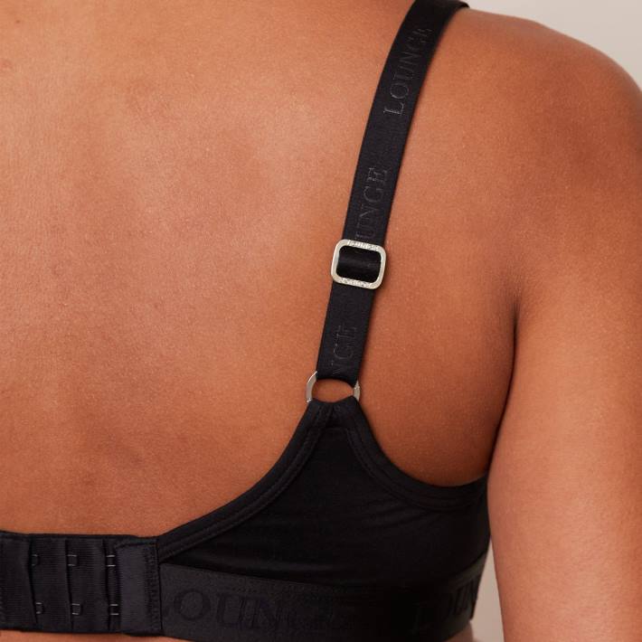 Lounge kvinnor svart underkläder FP6J43 snygg mindful bh & stringtrosa/trosa