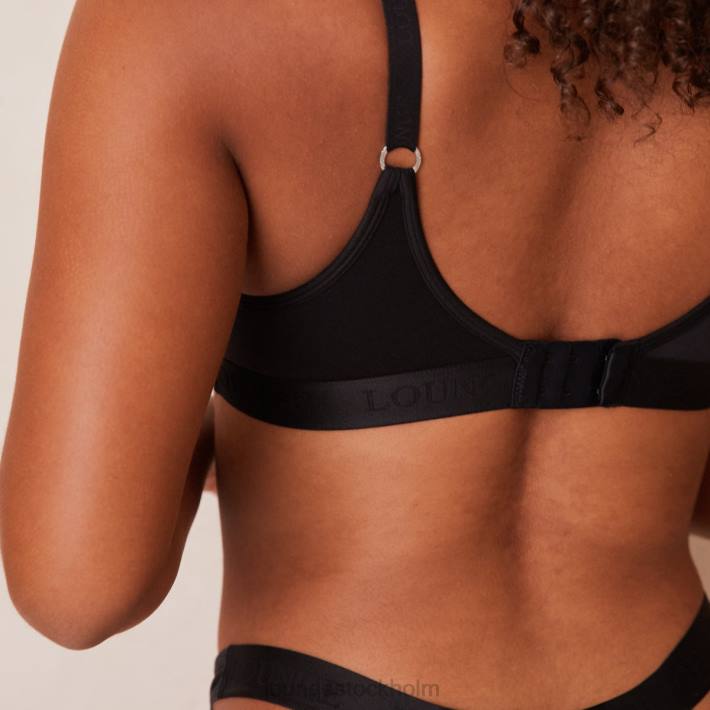 Lounge kvinnor svart underkläder FP6J43 snygg mindful bh & stringtrosa/trosa
