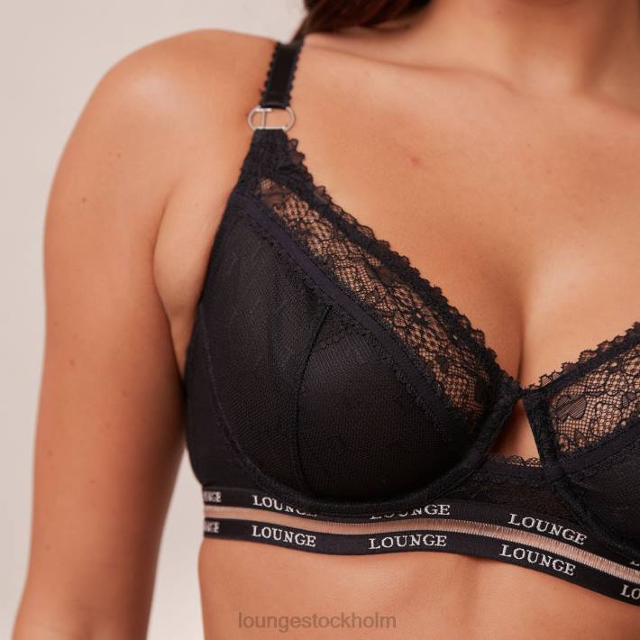 Lounge kvinnor svart underkläder FP6J69 vogue balkong-bh & stringtrosa/trosa set