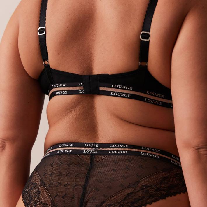 Lounge kvinnor svart underkläder FP6J69 vogue balkong-bh & stringtrosa/trosa set