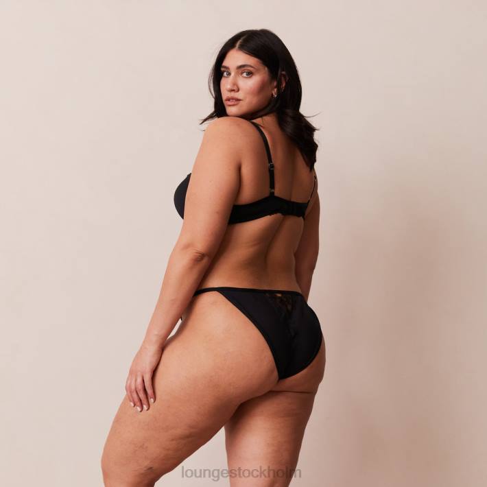 Lounge kvinnor svart underkläder FP6J70 anti-gravitation push-up bh & stringtrosor/kalsonger set