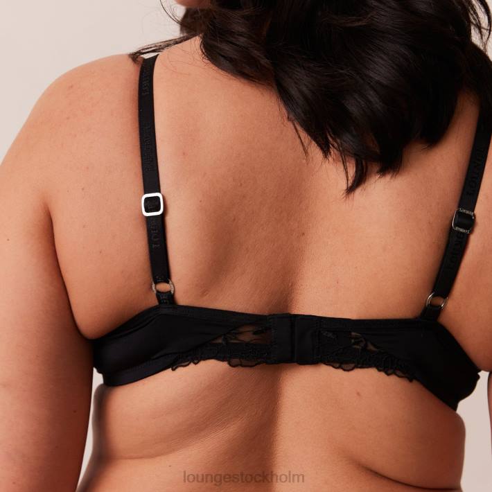 Lounge kvinnor svart underkläder FP6J70 anti-gravitation push-up bh & stringtrosor/kalsonger set