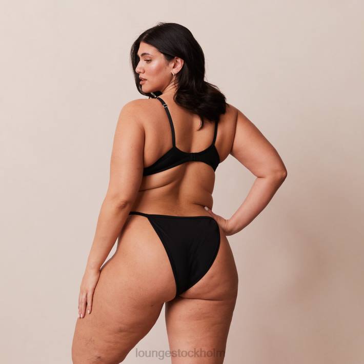 Lounge kvinnor svart underkläder FP6J91 klassisk t-shirt-bh & stringtrosa/trosa set