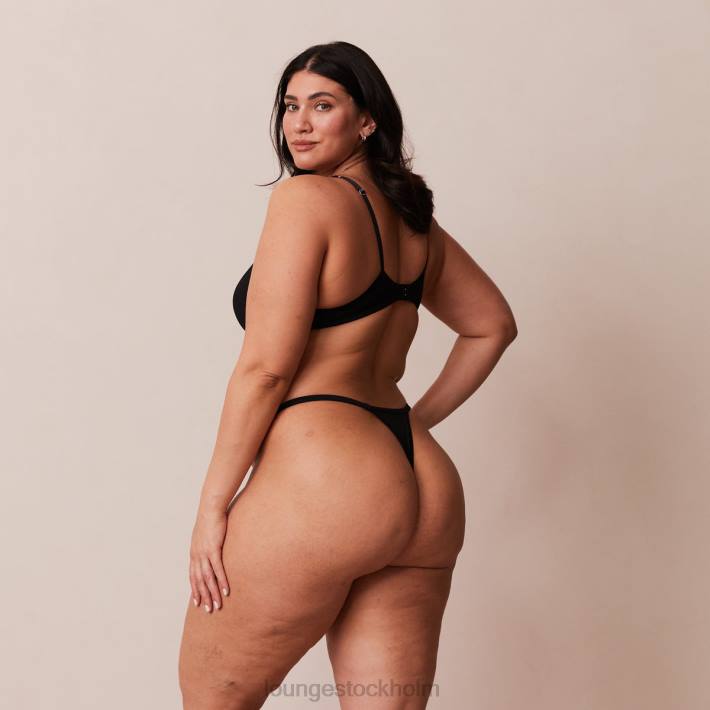 Lounge kvinnor svart underkläder FP6J91 klassisk t-shirt-bh & stringtrosa/trosa set