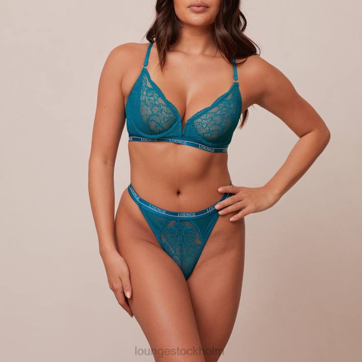 Lounge kvinnor turkos underkläder FP6J104 royal balkong bh & string set