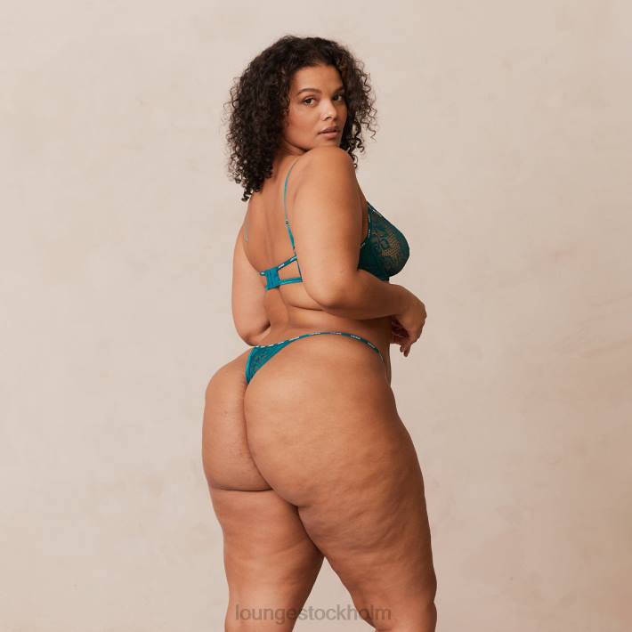 Lounge kvinnor turkos underkläder FP6J7 charmad balkong-bh & stringtrosa/trosa set