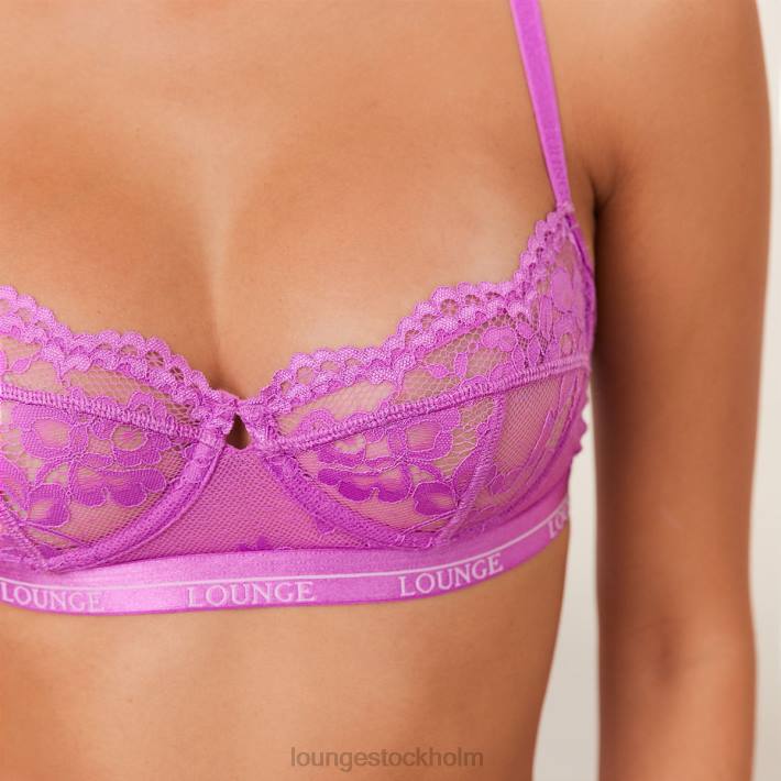 Lounge kvinnor violett underkläder FP6J66 blossom balkong bh & string set