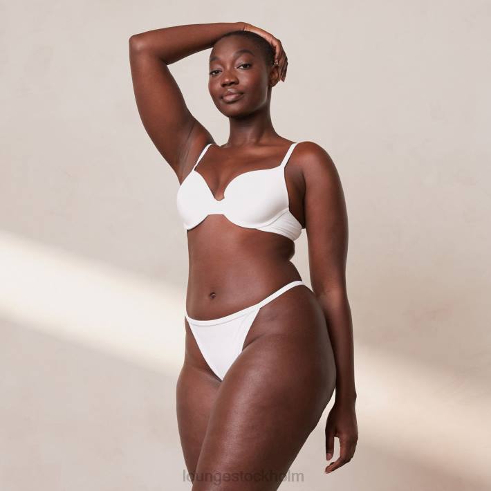 Lounge kvinnor vit underkläder FP6J111 sculpt push-up t-shirt bh & g-string/kalsonger set