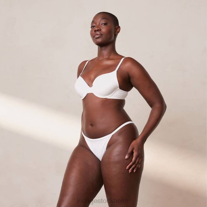 Lounge kvinnor vit underkläder FP6J111 sculpt push-up t-shirt bh & g-string/kalsonger set