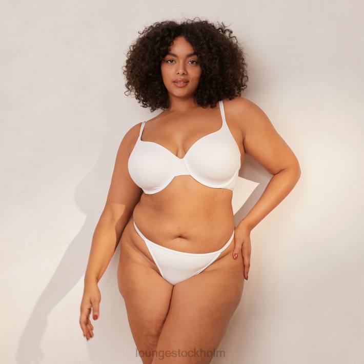 Lounge kvinnor vit underkläder FP6J150 smidig klassisk t-shirt BH & stringtrosa/kalsonger