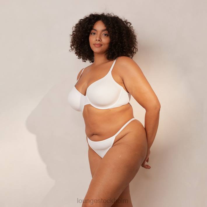 Lounge kvinnor vit underkläder FP6J150 smidig klassisk t-shirt BH & stringtrosa/kalsonger