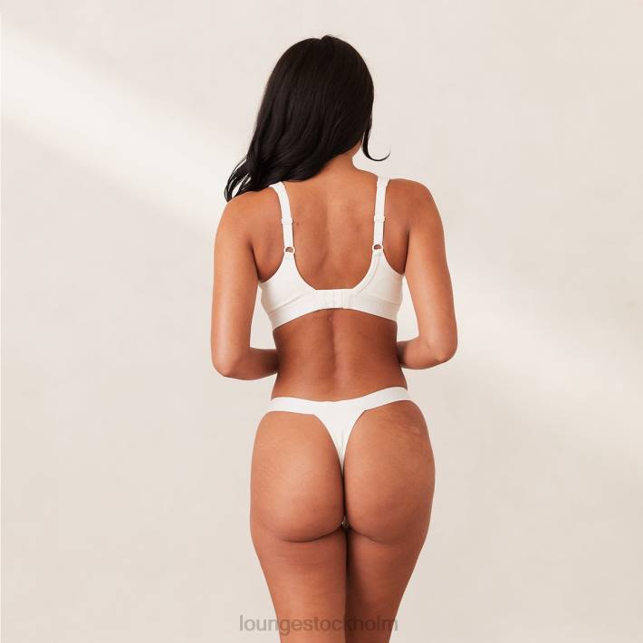 Lounge kvinnor vit underkläder FP6J169 ribbad mindful bh & stringtrosa/trosa