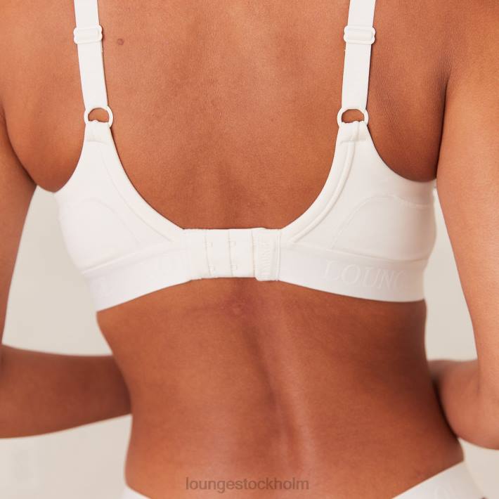 Lounge kvinnor vit underkläder FP6J169 ribbad mindful bh & stringtrosa/trosa