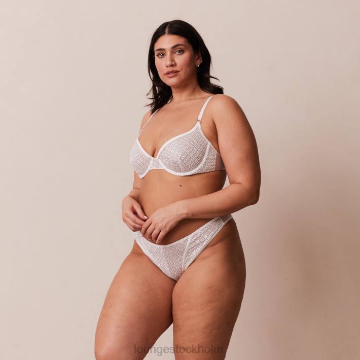Lounge kvinnor vit underkläder FP6J170 icon balkong bh & string set