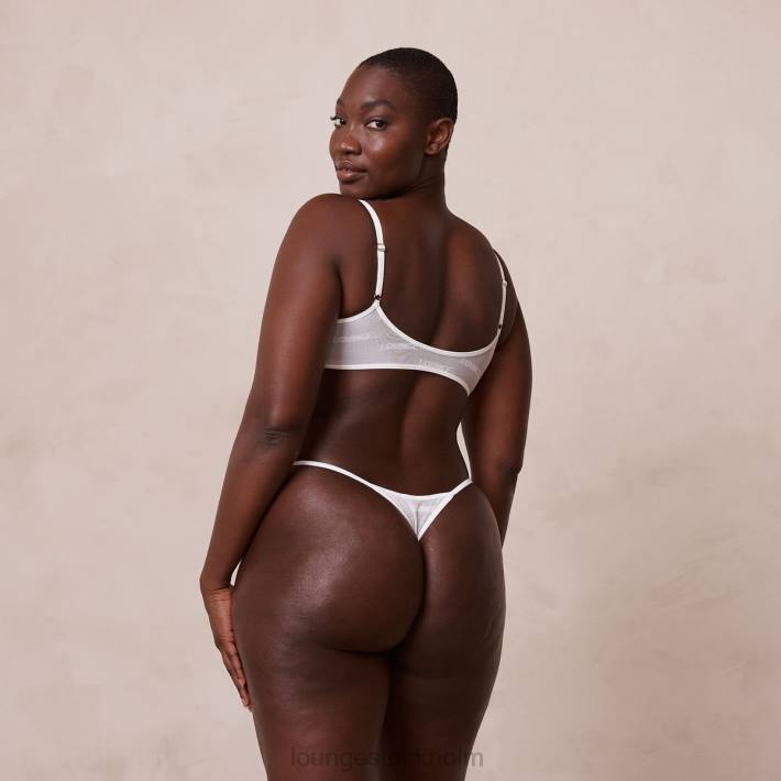 Lounge kvinnor vit underkläder FP6J41 djärv mesh bh & stringtrosa/kalsonger set