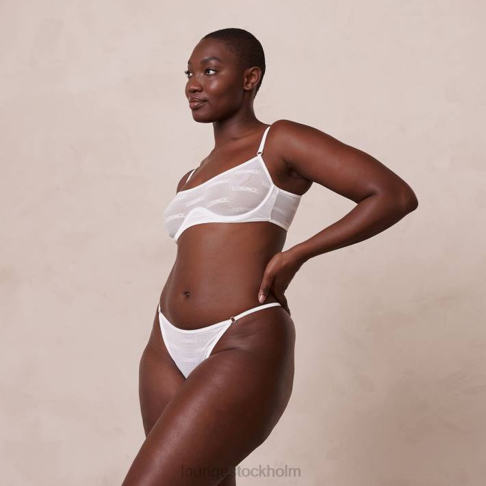 Lounge kvinnor vit underkläder FP6J41 djärv mesh bh & stringtrosa/kalsonger set