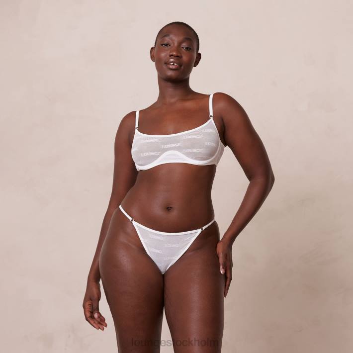 Lounge kvinnor vit underkläder FP6J41 djärv mesh bh & stringtrosa/kalsonger set