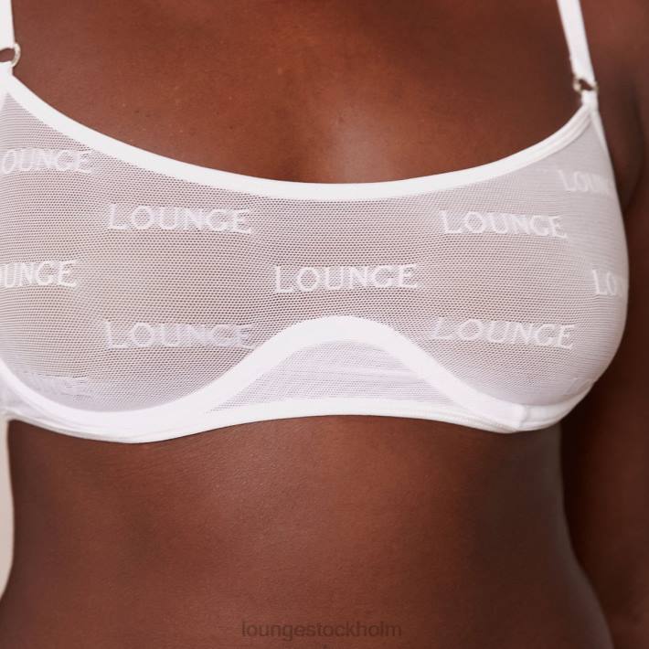 Lounge kvinnor vit underkläder FP6J41 djärv mesh bh & stringtrosa/kalsonger set