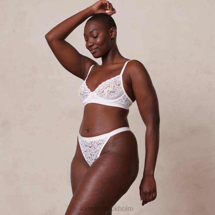 Lounge kvinnor vit underkläder FP6J57 balkong bh & string set