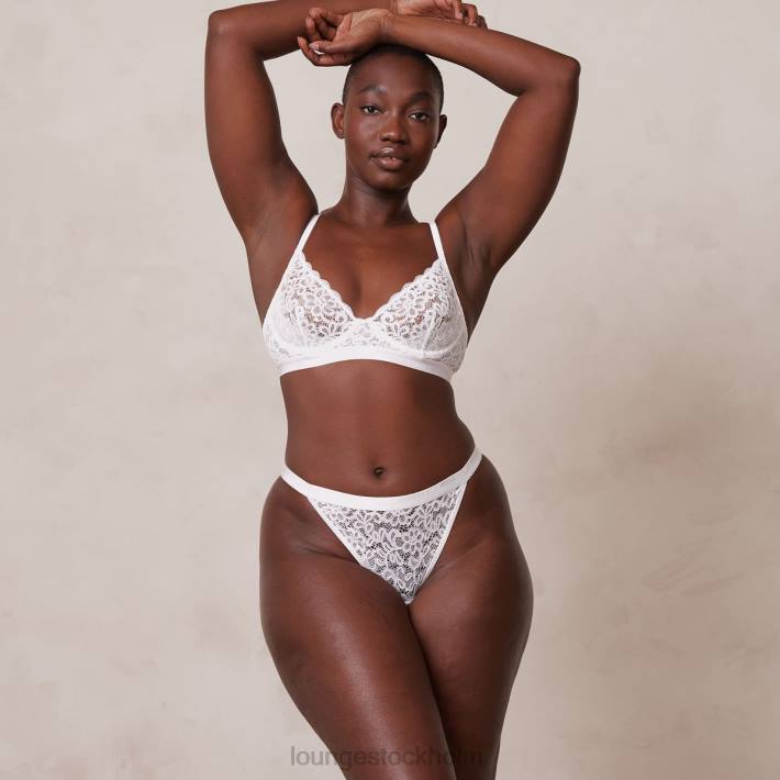 Lounge kvinnor vit underkläder FP6J57 balkong bh & string set