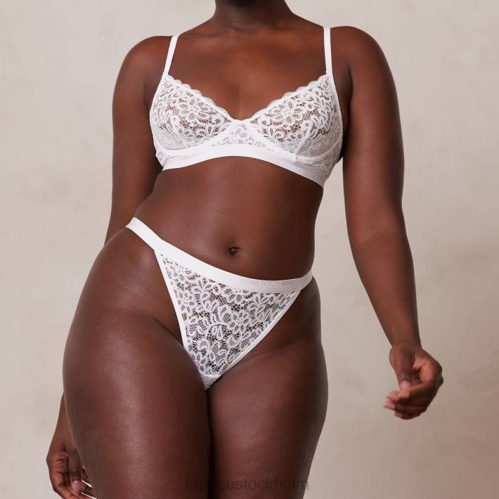 Lounge kvinnor vit underkläder FP6J57 balkong bh & string set