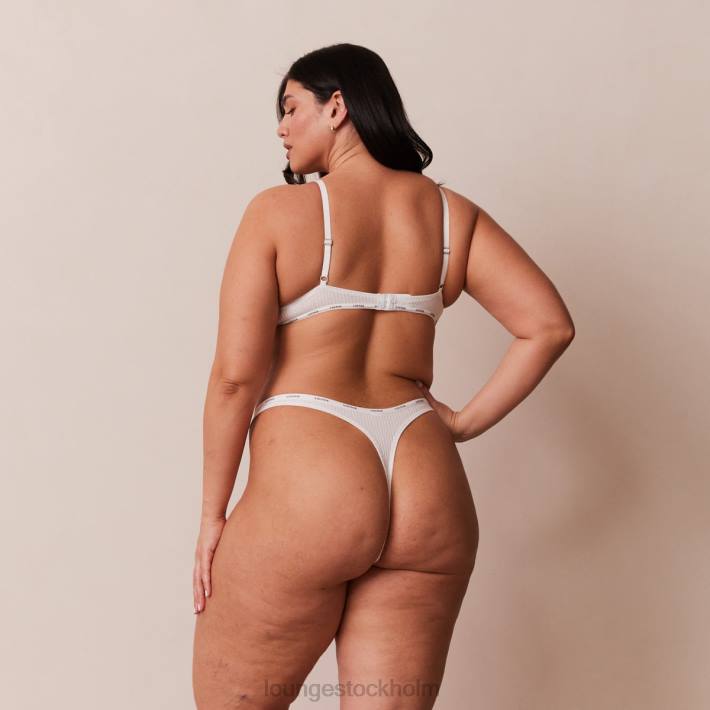 Lounge kvinnor vit underkläder FP6J60 så mjuk ribbad t-shirt bh & string-set