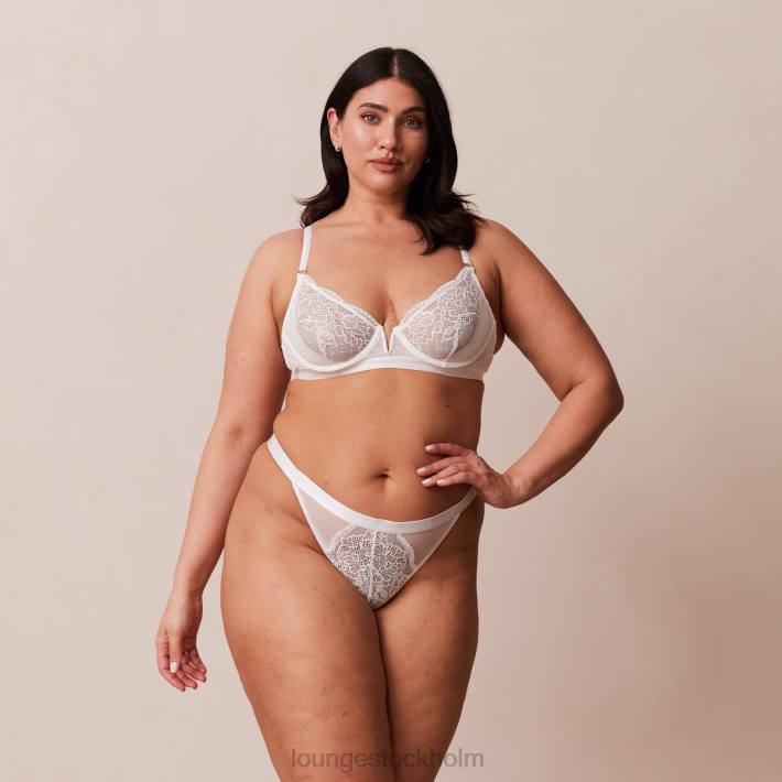 Lounge kvinnor vit underkläder FP6J63 royal balkong bh & string set