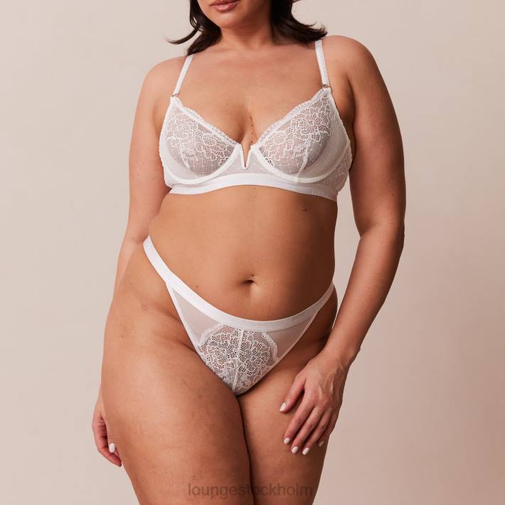 Lounge kvinnor vit underkläder FP6J63 royal balkong bh & string set