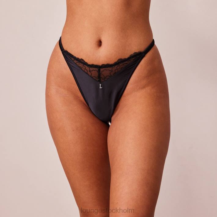 Lounge kvinnor svart underkläder FP6J496 quiltad spets g-string