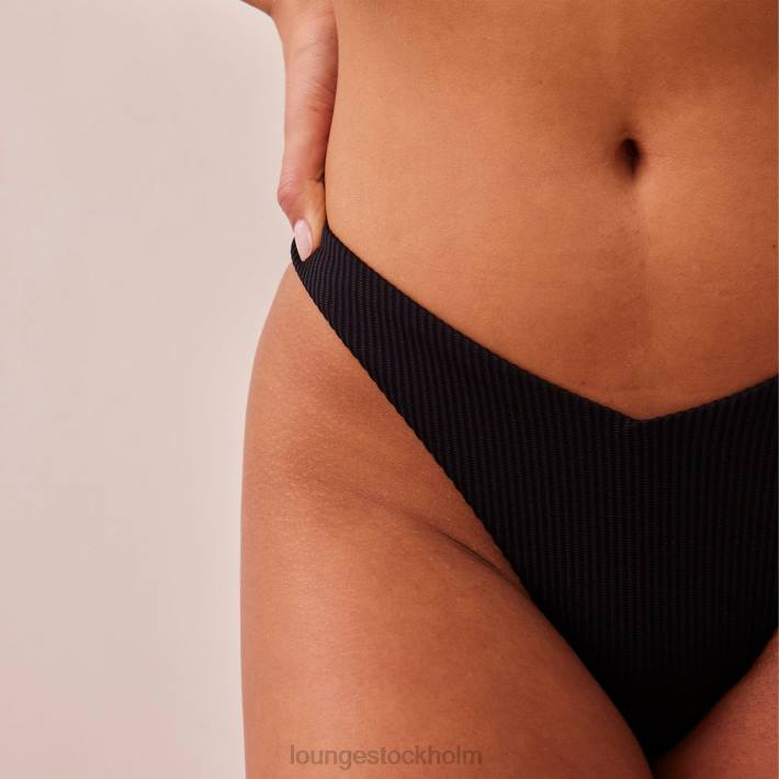 Lounge kvinnor svart underkläder FP6J511 ribbad triangeltrosa