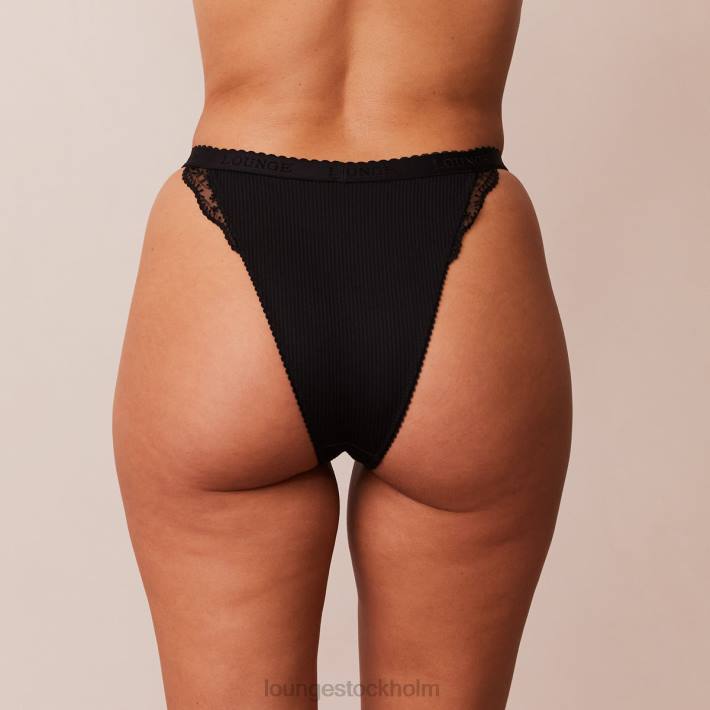 Lounge kvinnor svart underkläder FP6J586 ribbade trosor