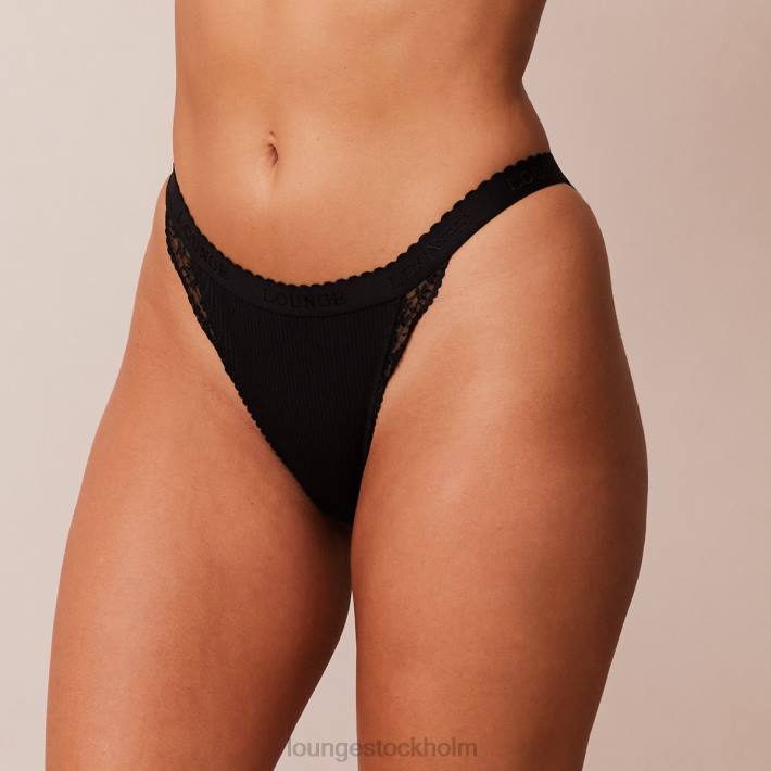 Lounge kvinnor svart underkläder FP6J586 ribbade trosor