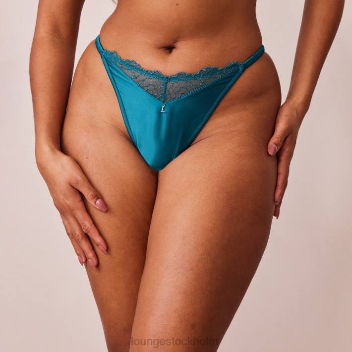 Lounge kvinnor turkos underkläder FP6J494 quiltad spets g-string