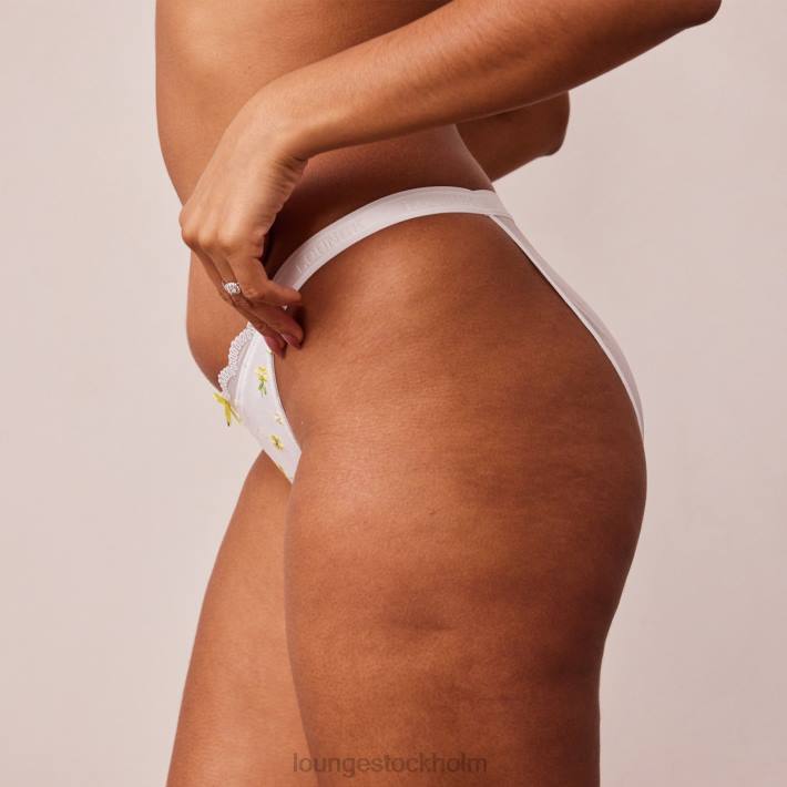 Lounge kvinnor vit underkläder FP6J574 ribbad blommig triangeltrosa