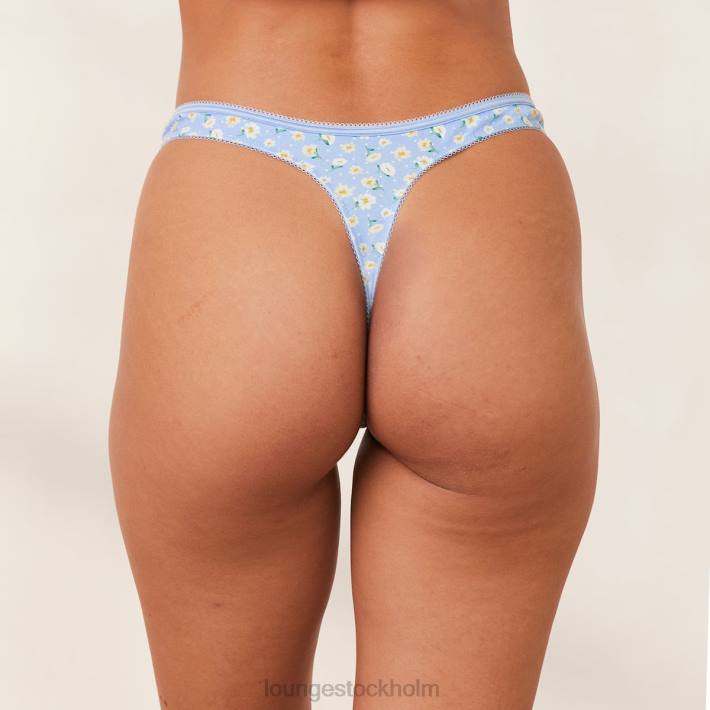 Lounge kvinnor blå blommig underkläder FP6J446 söt stringtrosa