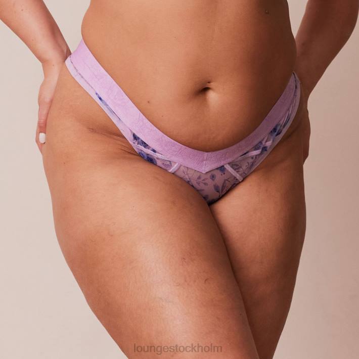 Lounge kvinnor lila underkläder FP6J294 blommig stringtrosa