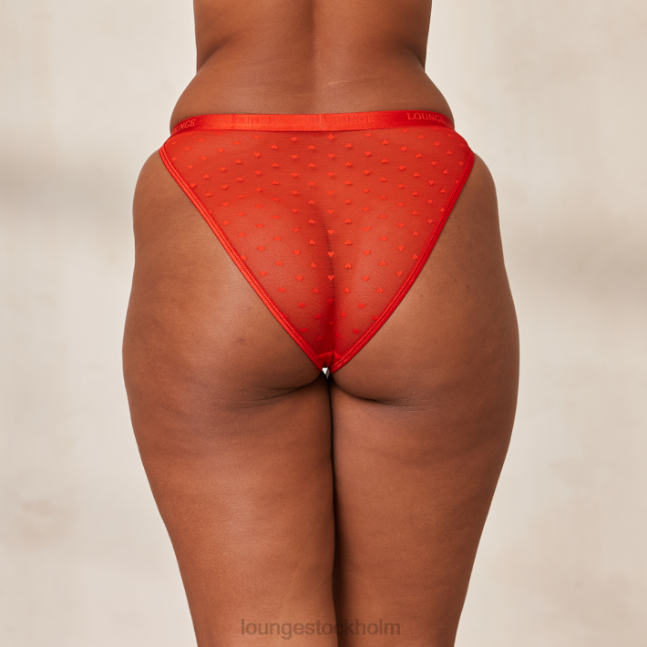 Lounge kvinnor röd underkläder FP6J310 love heart mesh triangeltrosor
