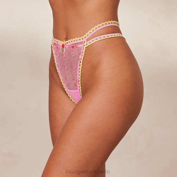 Lounge kvinnor rosa underkläder FP6J276 prästkrage broderad stringtrosa